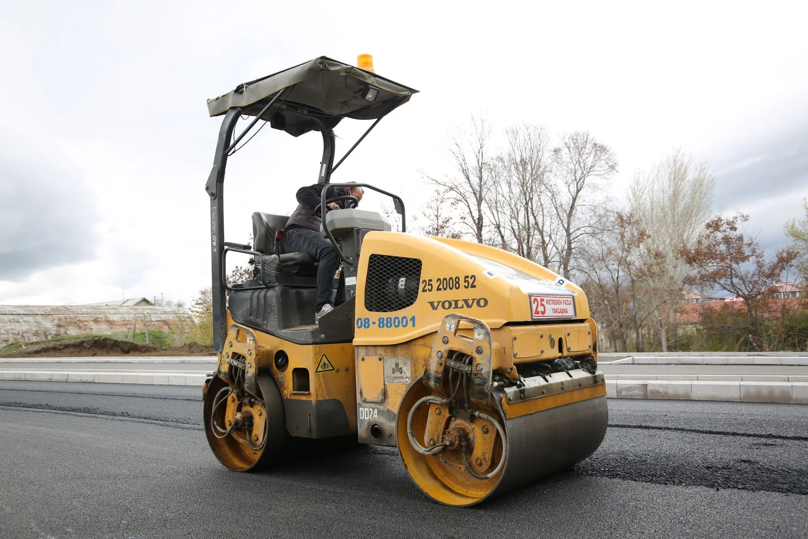 Heavy machinery on a road construction site